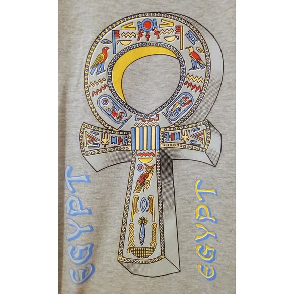 Ankh Egypt Hieroglyphs Tee Made in Egypt Gray Shirt SZ XXL - Picture 3 of 6